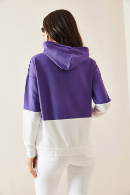 Lila Parçalı Sweatshirt 5KXK8-48999-26 - 6