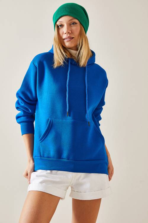 Mavi Kanguru Cepli & Kapüşonlü Sweatshirt 4KXK8-47607-12 - 7