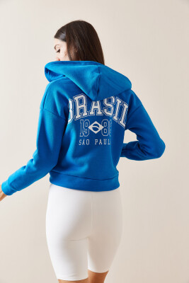 Mavi Kapüşonlu & Baskılı Sweatshirt 5YXK8-48911-12 - 6