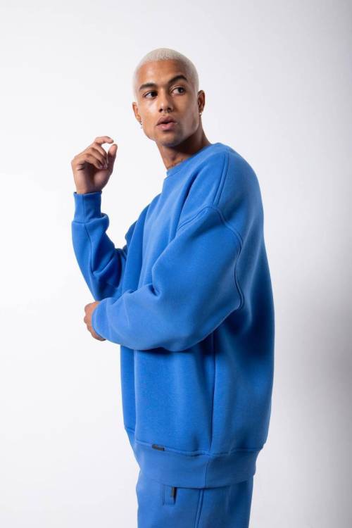 Mavi Organik Pamuklu Şardonlu Oversize Sweatshirt 3KXE8-46416-12 - 2