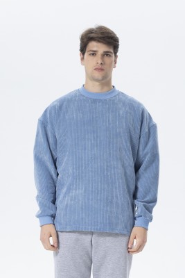 Mavi Oversize Fitilli Kadife Sweatshirt 2KXE8-45512-12 - 1