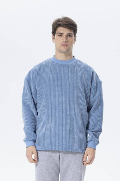 Mavi Oversize Fitilli Kadife Sweatshirt 2KXE8-45512-12 - 1