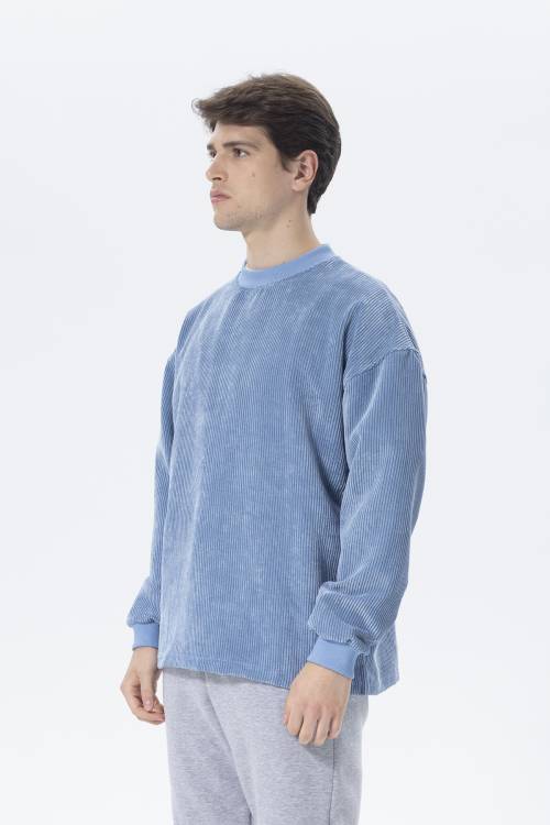 Mavi Oversize Fitilli Kadife Sweatshirt 2KXE8-45512-12 - 2