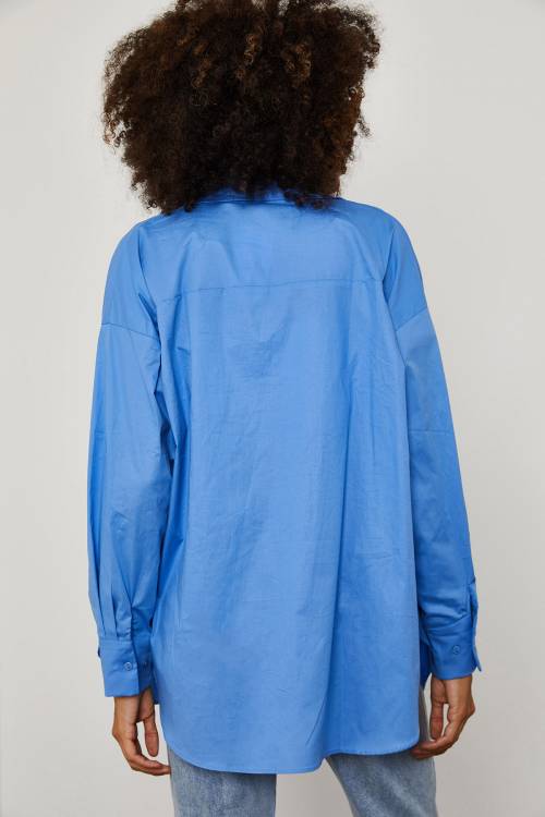 Mavi Oversize Gömlek 1YXK2-45265-12 - 8