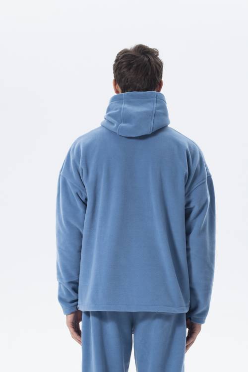 Mavi Oversize Kapüşonlu Polar Sweatshirt 2KXE8-45511-12 - 4