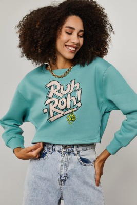 Mint Yazı Detaylı Crop Sweatshirt 3KXK8-46739-58 - 6