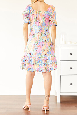 Multi Desenli Mini Elbise 0YXK6-43962-52 - 6