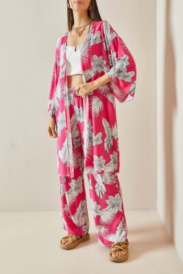 Pembe Çiçek Desenli Kimono Takım 5YXK8-48600-20 