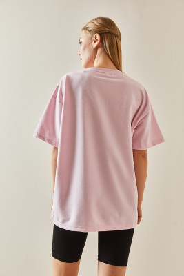 Pembe Oversize Basic Tişört 3YXK1-47087-20 - 6