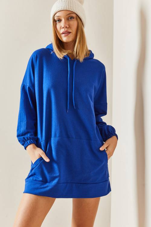 Saks Kanguru Cepli Oversize Kapüşonlü Sweatshirt 3YXK8-47461-15 - 3