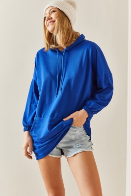 Saks Kanguru Cepli Oversize Kapüşonlü Sweatshirt 3YXK8-47461-15 - 5