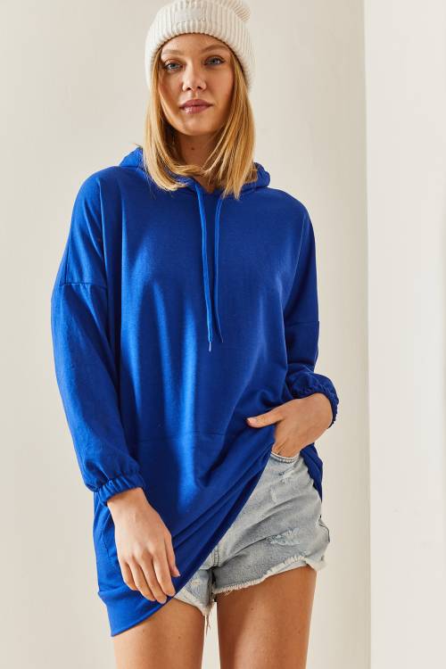 Saks Kanguru Cepli Oversize Kapüşonlü Sweatshirt 3YXK8-47461-15 - 6