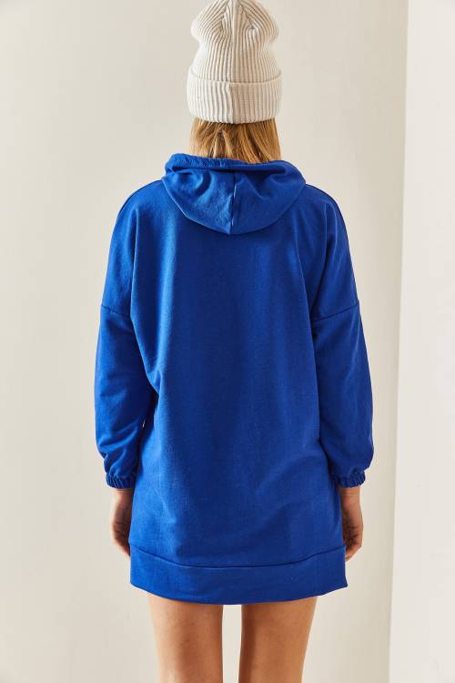 Saks Kanguru Cepli Oversize Kapüşonlü Sweatshirt 3YXK8-47461-15 - 8