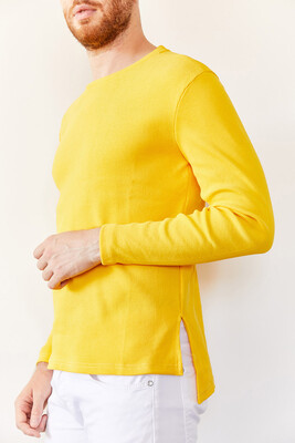 Sarı Arkası Uzun Basic Sweatshirt 0YXE8-44042-10 - 2