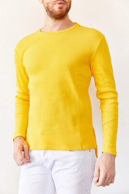 Sarı Arkası Uzun Basic Sweatshirt 0YXE8-44042-10 