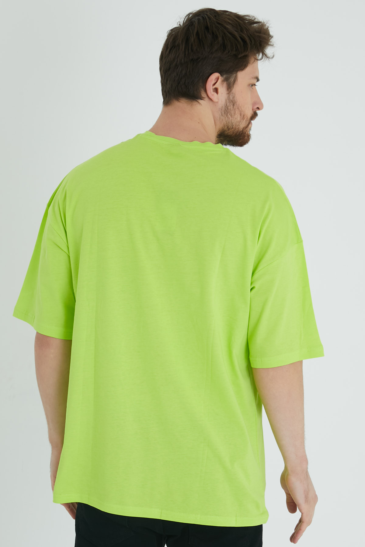 Sarı Baskılı Oversize Tişört 1KXE1-44677-10 - 5