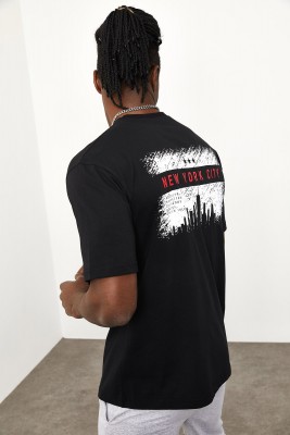 Siyah Arkası Baskılı Tişört 1YXE1-44948-02 - 8