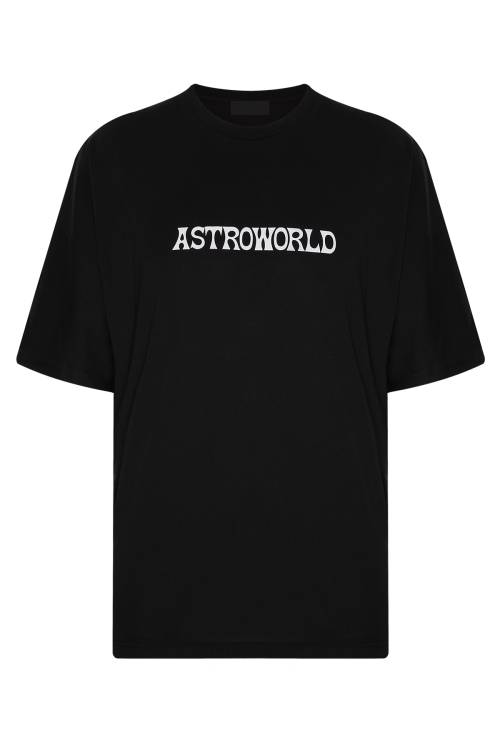 Siyah Astronot Baskılı Oversize Tişört 2YXE2-45991-02 - 1