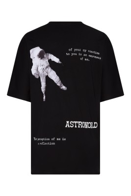 Siyah Astronot Baskılı Oversize Tişört 2YXE2-45991-02 - 3