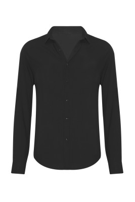 Siyah Basic Düğmeli Salaş Gömlek 2YXE2-45985-02 