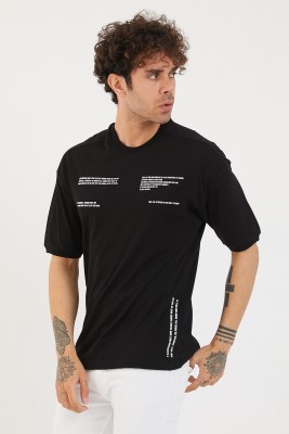 Siyah Baskılı Oversize Tişört 1YXE1-44877-02 