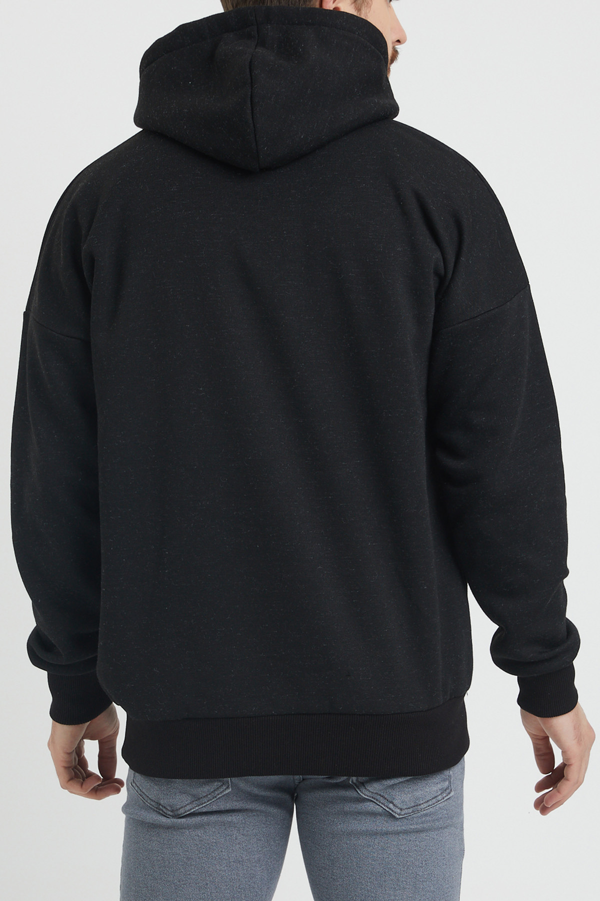 Siyah Baskılı Sweatshirt 1KXE8-44367-02 - 5