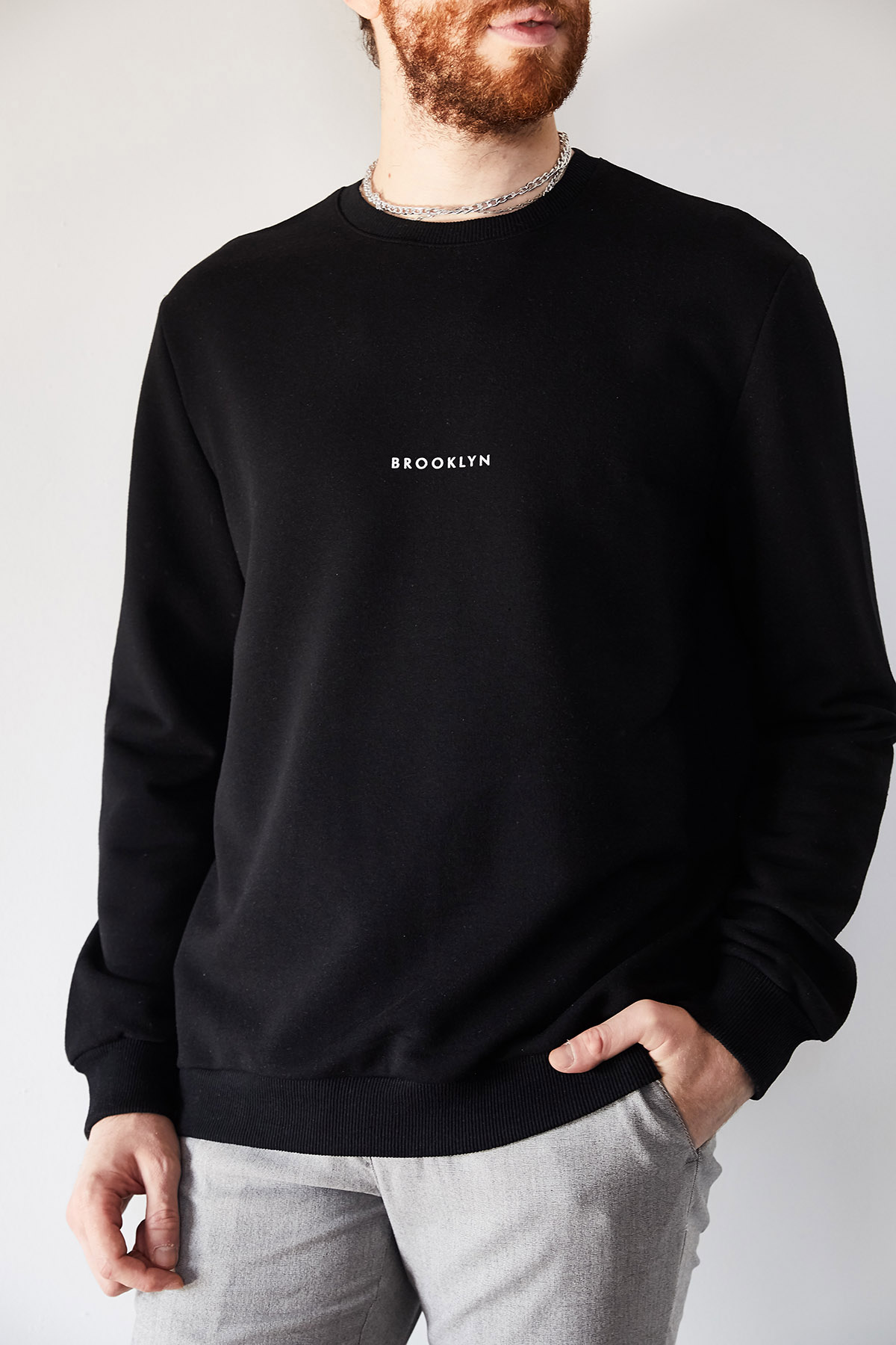 Siyah Brooklyn Baskılı Sweatshirt 1KXE8-44229-02 