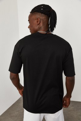 Siyah Cep Detaylı Dikişsiz Oversize Tişört 1YXE1-45088-02 - 7