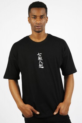 Siyah Chinese Baskılı Oversize Tişört 1YXE1-44915-02 - 5