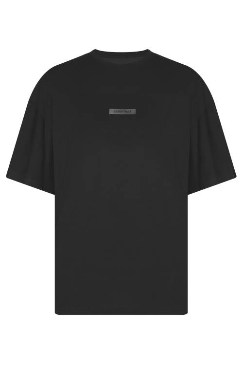 Siyah Essentials Aksesuarlı Oversize Tişört 2YXE2-45973-02 - 1
