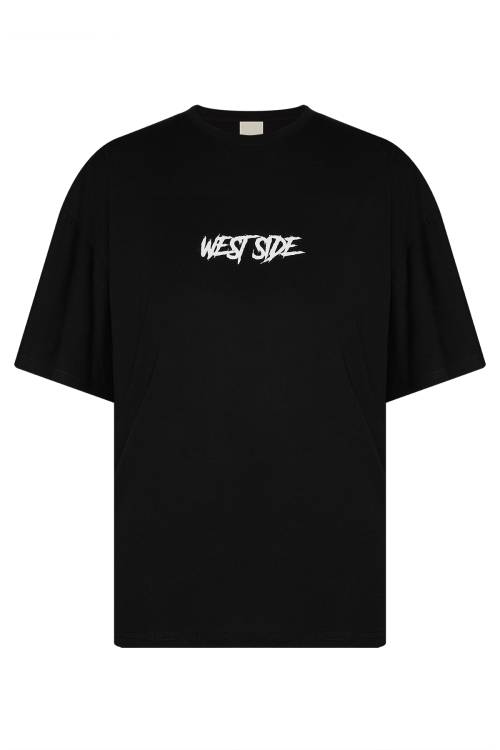 Siyah Essentials Arkası Baskılı Oversize Tişört 2YXE2-45970-02 - 3