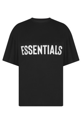 Siyah Essentials Basklı Oversize Tişört 2YXE2-45975-02 - 1