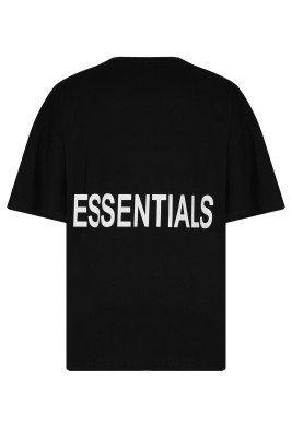 Siyah Essentials Bisiklet Yaka Arkası Baskılı Oversize Tişört 2YXE2-45974-02 