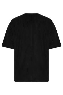 Siyah Freedom Nakışlı Fitilli Oversize Tişört 2YXE2-45986-02 - 3