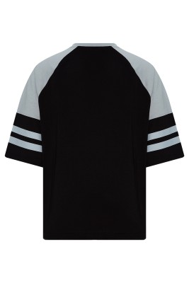 Siyah Geniş Kol Baskılı Oversize Tişört 2YXE2-45955-02 - 2