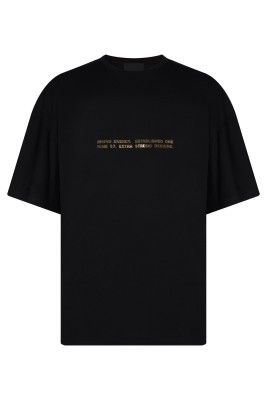 Siyah Gold Baskılı Oversize Tişört 2YXE2-45992-02 - 1
