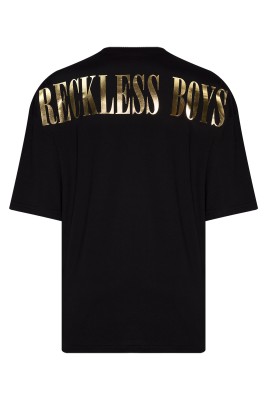 Siyah Gold Baskılı Oversize Tişört 2YXE2-45992-02 - 3