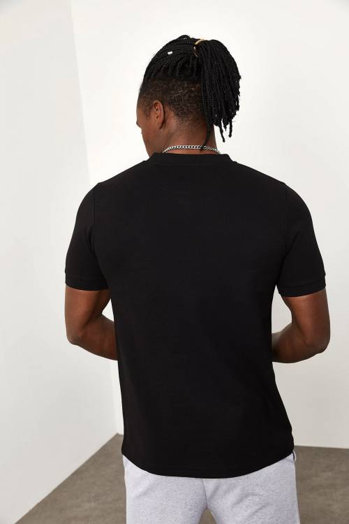 Siyah Kalın Ribanalı Basic Tişört 1YXE1-44951-02 - 8