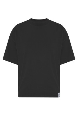 Siyah Kalın Ribanalı Oversize Tişört 2YXE2-45947-02 - 1
