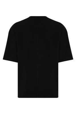 Siyah Kalın Ribanalı Oversize Tişört 2YXE2-45947-02 - 3