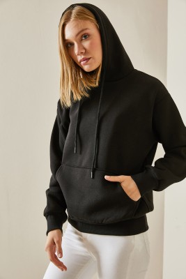 Siyah Kanguru Cepli Kapüşonlü Sweatshirt 4KXK8-47607-02 - 6