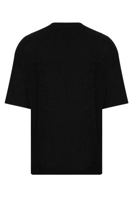 Siyah Likralı Gofre Oversize Tişört 2YXE2-45981-02 - 3