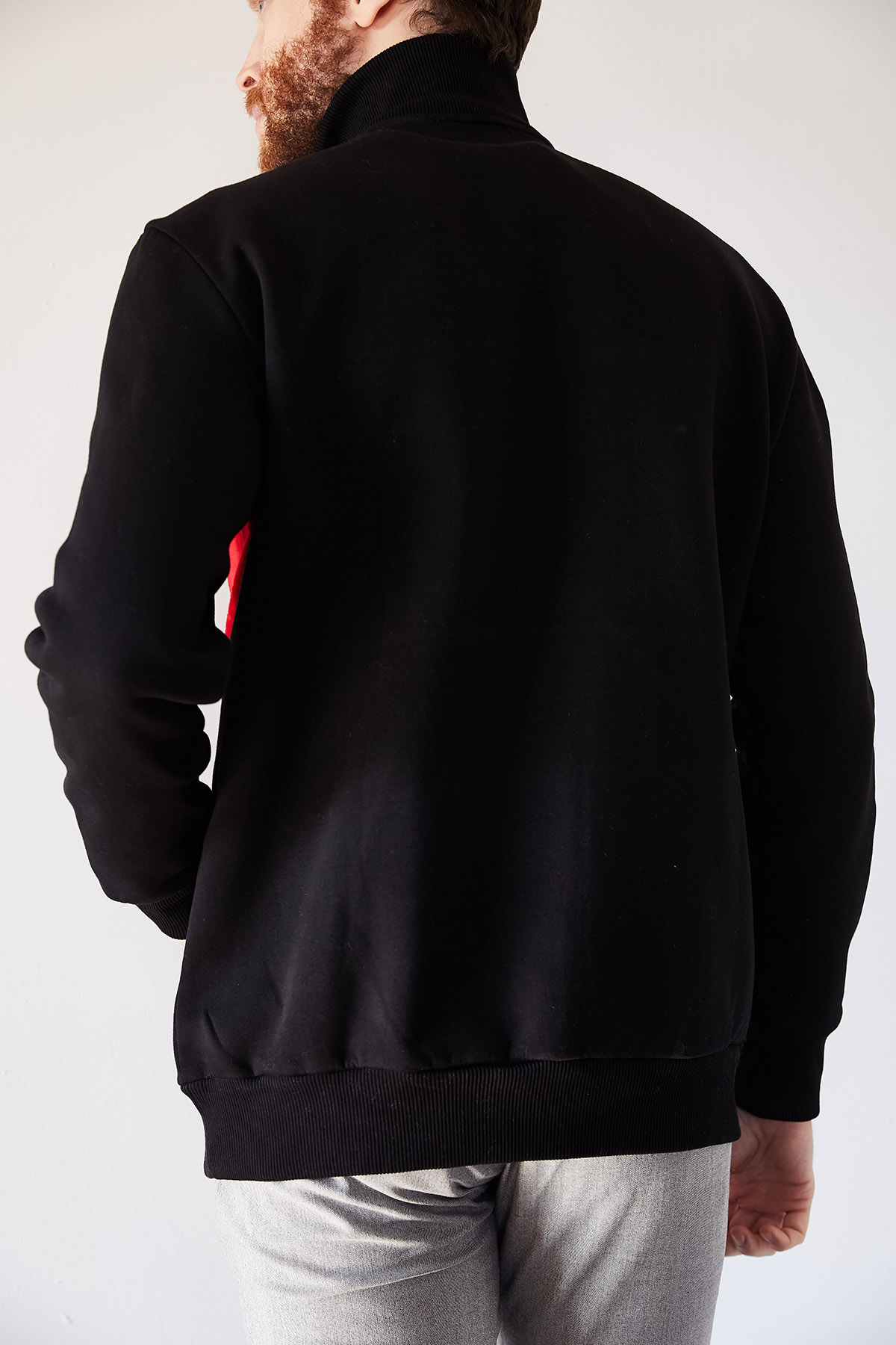 Siyah Nakışlı Üç İplik Sweatshirt 1KXE8-44231-02 - 3