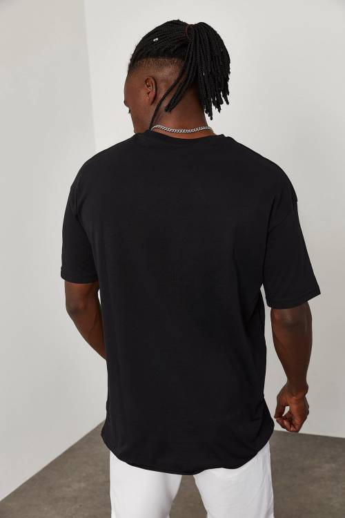 Siyah Önü Baskılı Tişört 1YXE1-45093-02 - 5