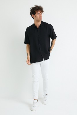 Siyah Oversize Gömlek 1YXE2-44883-02 - 2