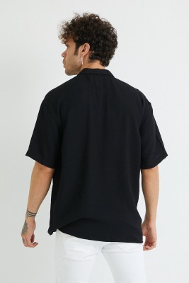 Siyah Oversize Gömlek 1YXE2-44883-02 - 6