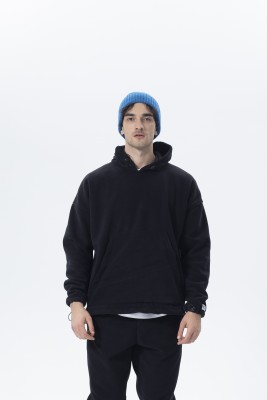 Siyah Oversize Kapüşonlu Polar Sweatshirt 2KXE8-45511-02 