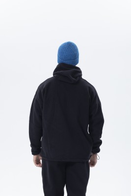 Siyah Oversize Kapüşonlu Polar Sweatshirt 2KXE8-45511-02 - 4