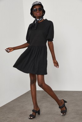 Siyah Penye Elbise 1YXK6-45038-02 