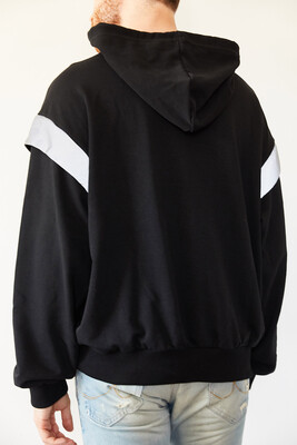 Siyah Reflektör Detaylı Oversize Bol Kesim Sweatshirt 0YXE8-44070-02 - 1